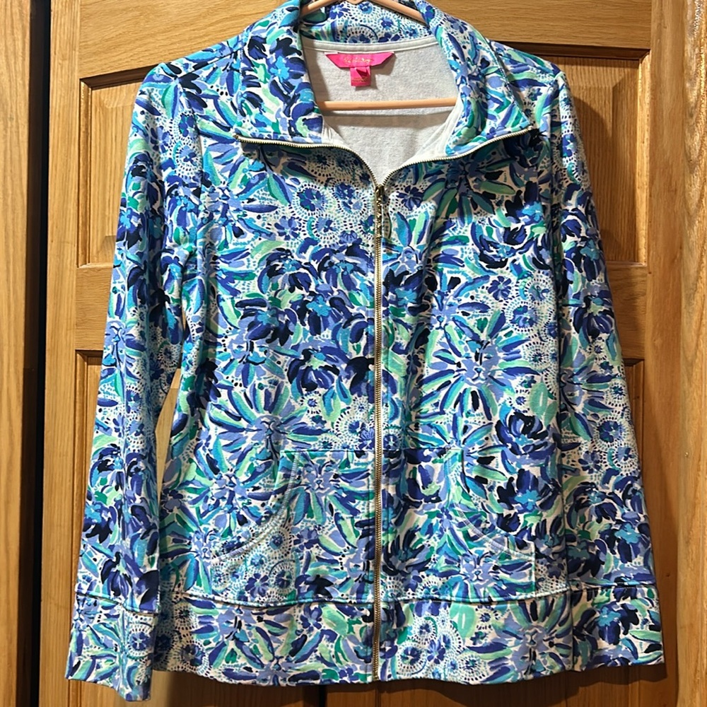 Lilly Pulitzer Leona UPF 50 Zip Up Jacket size small